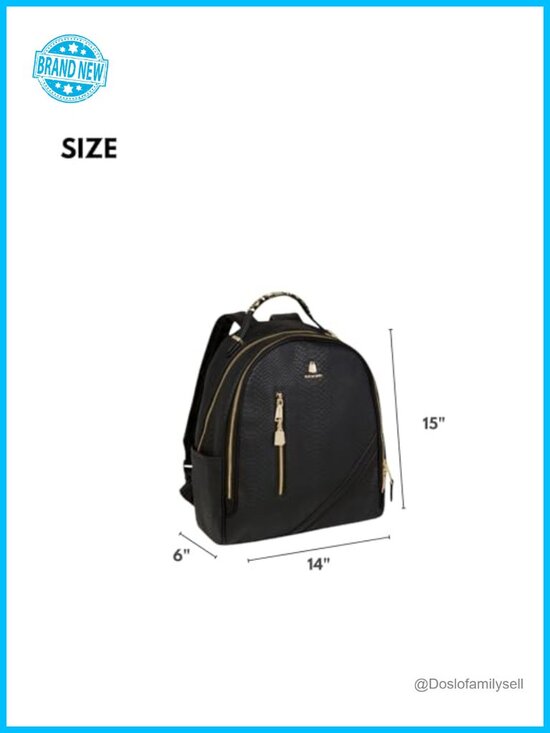 Vegan Leather Water-Resistant Backpack for Travel Work main image 5